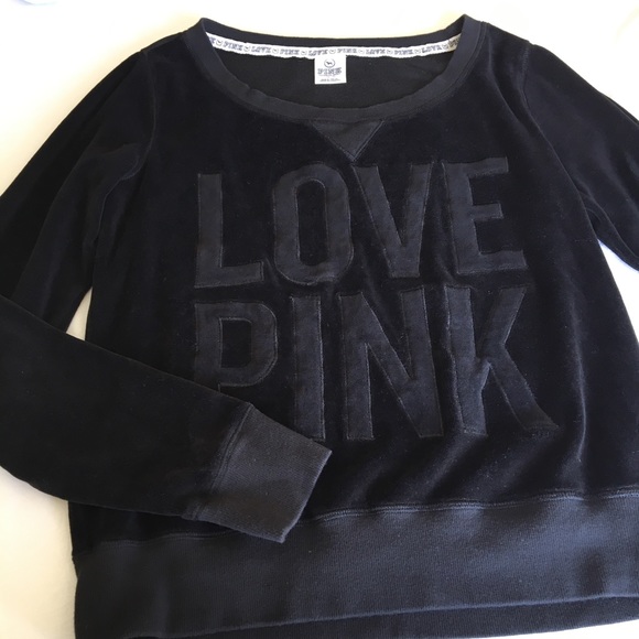 Victoria’s Secret PINK- Velour Black Sweater, medium - Picture 6 of 7